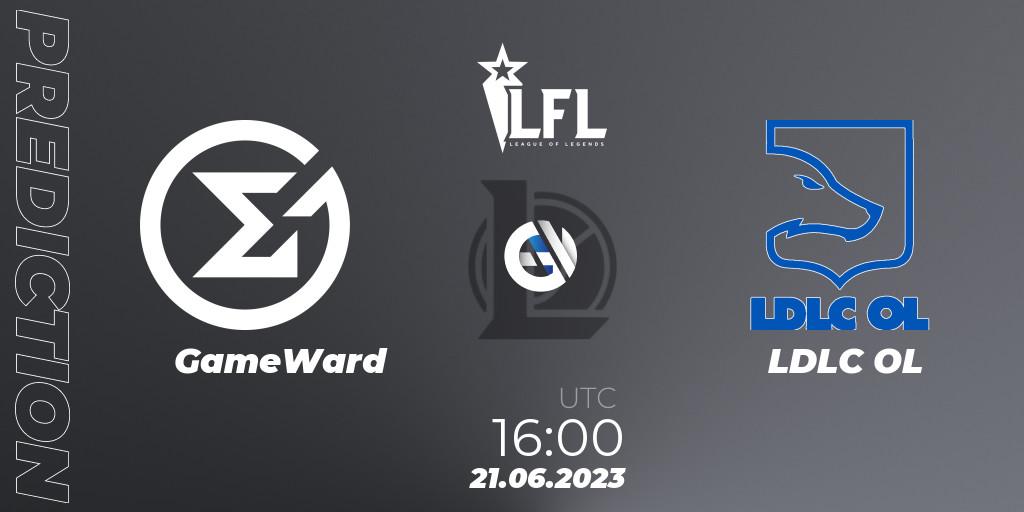 GameWard vs LDLC OL: Match Prediction. 21.06.2023 at 16:00, LoL, LFL Summer 2023 - Group Stage