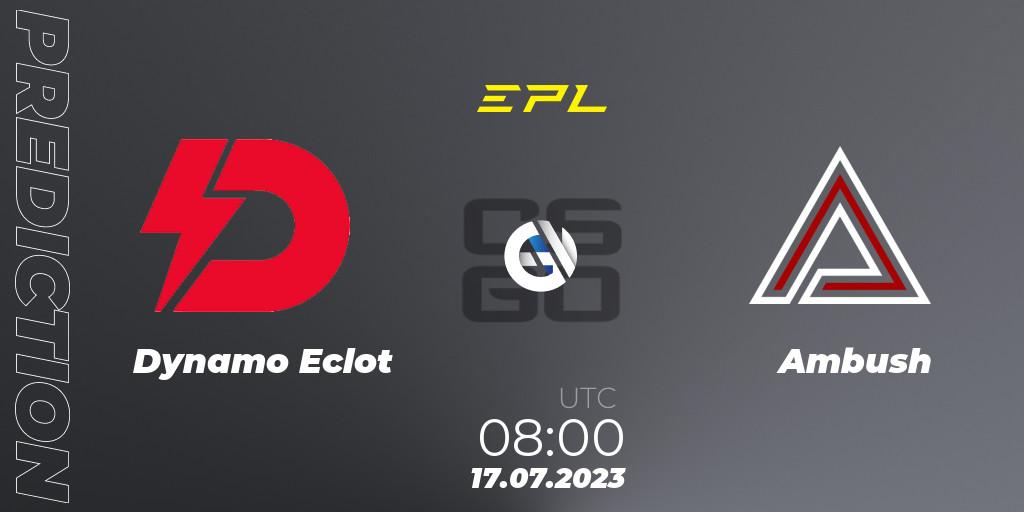 Dynamo Eclot vs Ambush: Match Prediction. 17.07.23, CS2 (CS:GO), European Pro League Season 9