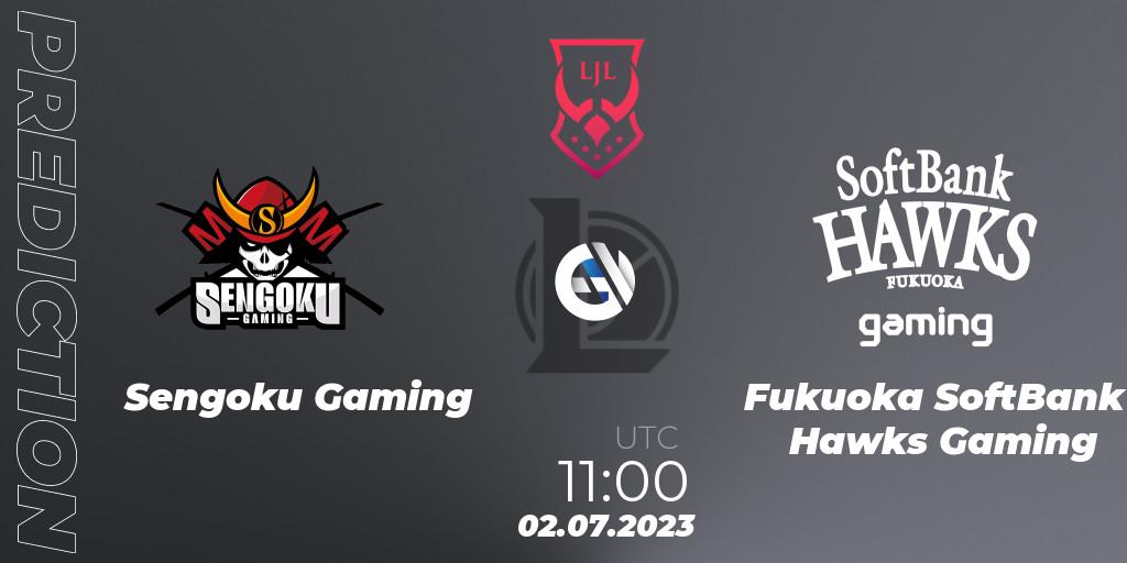 Sengoku Gaming vs Fukuoka SoftBank Hawks Gaming: Match Prediction. 02.07.2023 at 11:00, LoL, LJL Summer 2023