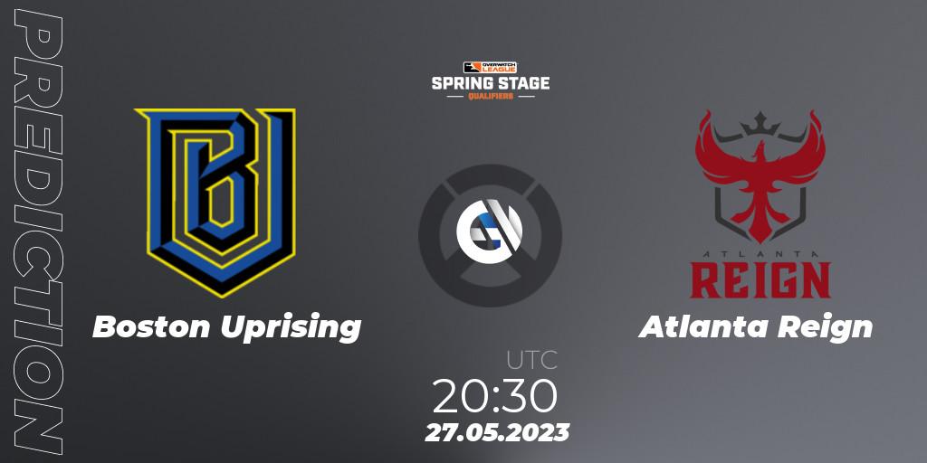 Boston Uprising vs Atlanta Reign: Match Prediction. 27.05.2023 at 20:45, Overwatch, OWL Stage Qualifiers Spring 2023 West