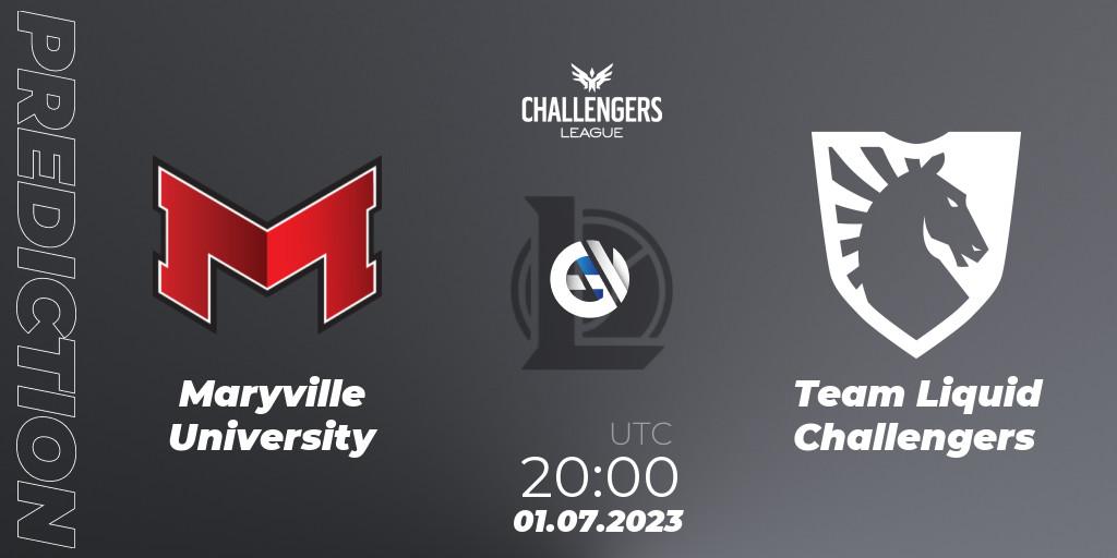 Maryville University vs Team Liquid Challengers: Match Prediction. 01.07.2023 at 20:00, LoL, North American Challengers League 2023 Summer - Group Stage