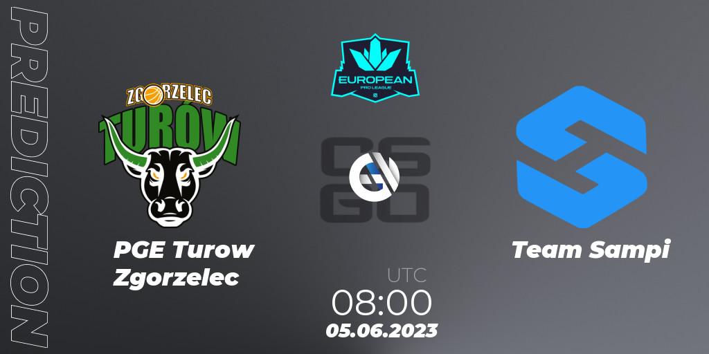 PGE Turow Zgorzelec vs Team Sampi: Match Prediction. 05.06.2023 at 08:00, Counter-Strike (CS2), European Pro League Season 8