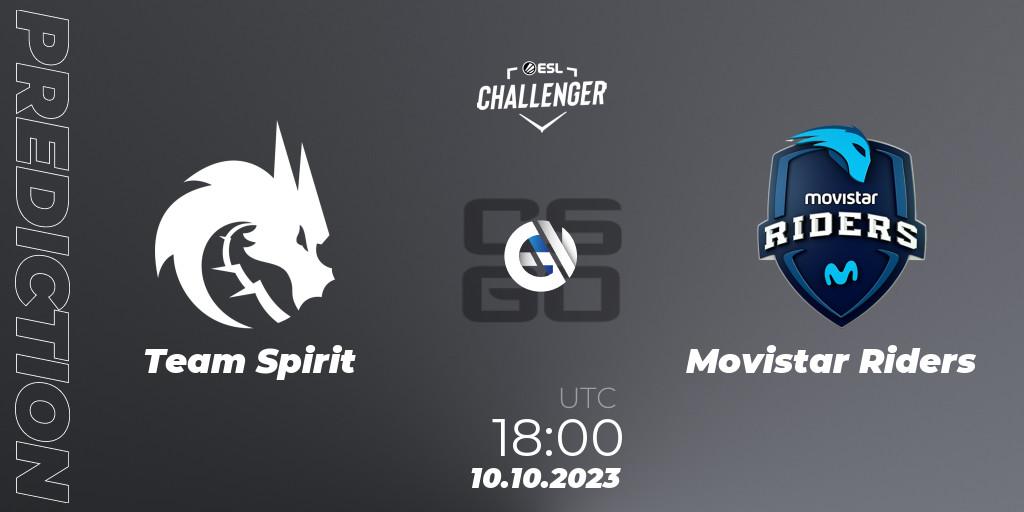 Team Spirit vs Movistar Riders: Match Prediction. 10.10.23, CS2 (CS:GO), ESL Challenger at DreamHack Winter 2023: European Qualifier