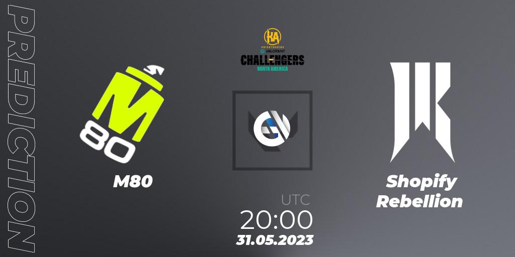 M80 vs Shopify Rebellion: Match Prediction. 31.05.23, VALORANT, VALORANT Challengers 2023: North America Challenger Playoffs