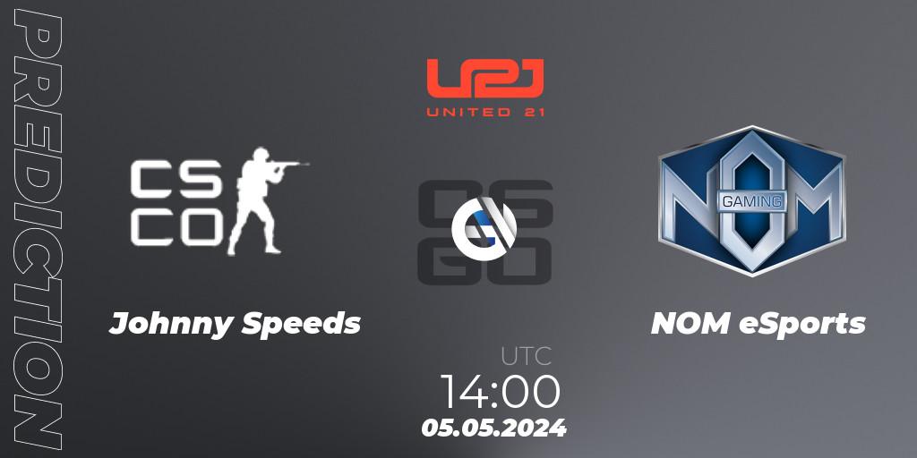 Johnny Speeds vs NOM eSports: Match Prediction. 05.05.2024 at 14:00, Counter-Strike (CS2), United21 Season 15