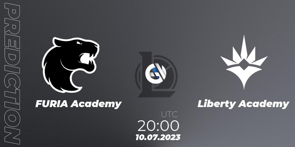 FURIA Academy vs Liberty Academy: Match Prediction. 10.07.23, LoL, CBLOL Academy Split 2 2023 - Group Stage