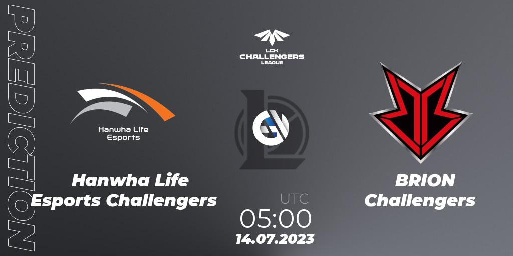 Hanwha Life Esports Challengers vs BRION Challengers: Match Prediction. 14.07.23, LoL, LCK Challengers League 2023 Summer - Group Stage