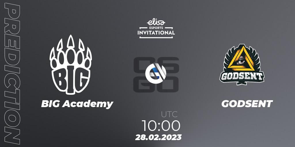 BIG Academy vs GODSENT: Match Prediction. 28.02.2023 at 10:00, Counter-Strike (CS2), Elisa Invitational Winter 2023