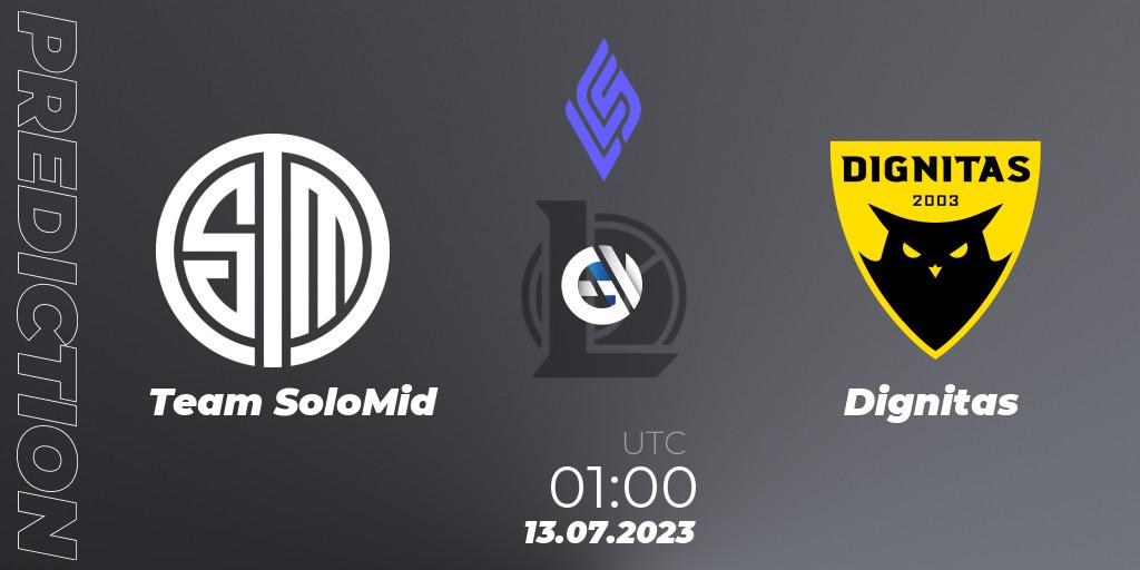 Team SoloMid vs Dignitas: Match Prediction. 13.07.23, LoL, LCS Summer 2023 - Group Stage