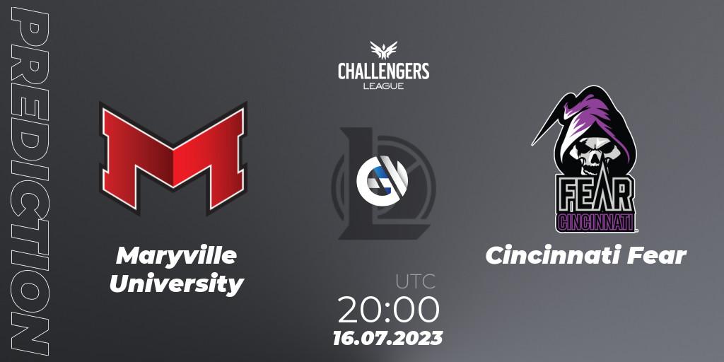 Maryville University vs Cincinnati Fear: Match Prediction. 16.07.2023 at 20:00, LoL, North American Challengers League 2023 Summer - Group Stage