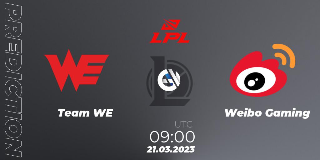 Team WE vs Weibo Gaming: Match Prediction. 21.03.23, LoL, LPL Spring 2023 - Group Stage