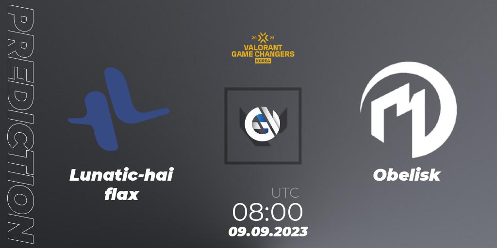 Lunatic-hai flax vs Obelisk: Match Prediction. 09.09.2023 at 08:00, VALORANT, VCT 2023: Game Changers Korea Stage 2