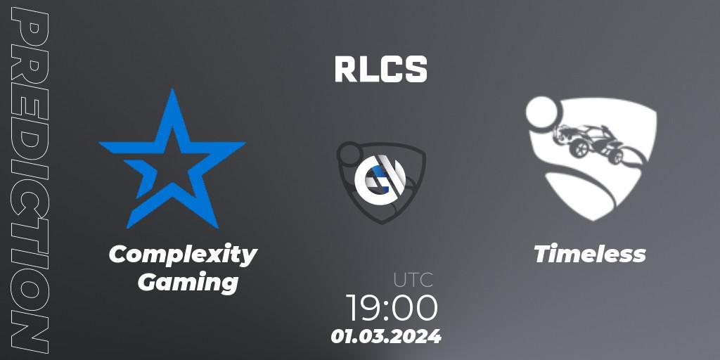 Complexity Gaming vs Timeless: Match Prediction. 01.03.24, Rocket League, RLCS 2024 - Major 1: SAM Open Qualifier 3
