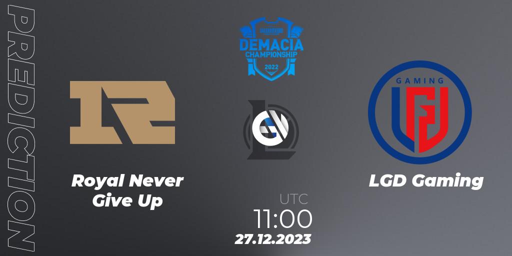 Royal Never Give Up vs LGD Gaming: Match Prediction. 27.12.23, LoL, Demacia Cup 2023 Group Stage
