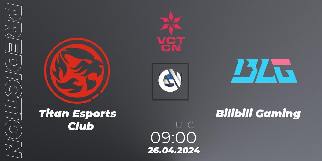 Titan Esports Club vs Bilibili Gaming: Match Prediction. 26.04.24, VALORANT, VALORANT Champions Tour China 2024: Stage 1 - Group Stage