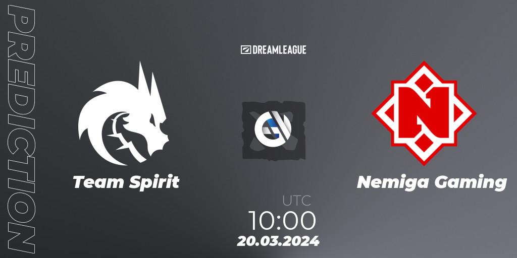 Team Spirit vs Nemiga Gaming: Match Prediction. 20.03.24, Dota 2, DreamLeague Season 23: Eastern Europe Closed Qualifier