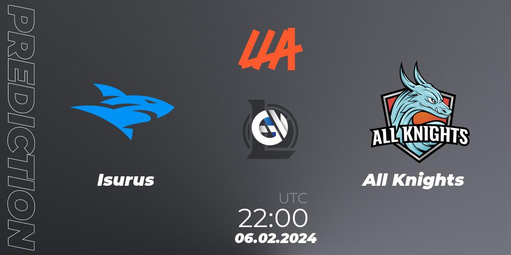 Isurus vs All Knights: Match Prediction. 06.02.24, LoL, LLA 2024 Opening Group Stage