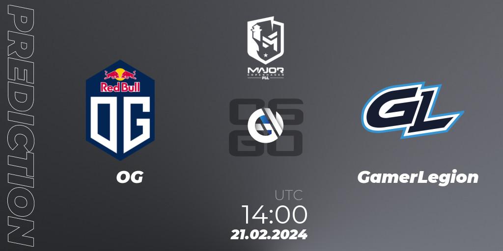 OG vs GamerLegion: Match Prediction. 21.02.24, CS2 (CS:GO), PGL CS2 Major Copenhagen 2024: European RMR B