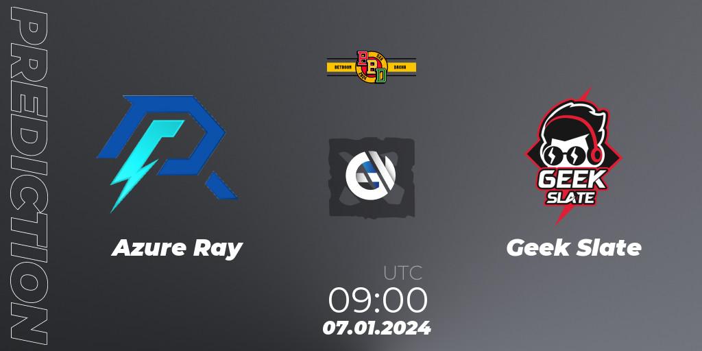 Azure Ray vs Geek Slate: Match Prediction. 07.01.2024 at 09:30, Dota 2, BetBoom Dacha Dubai 2024: SEA and CN Closed Qualifier