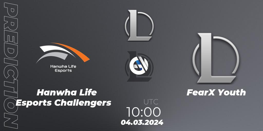 Hanwha Life Esports Challengers vs FearX Youth: Match Prediction. 04.03.24, LoL, LCK Challengers League 2024 Spring - Group Stage