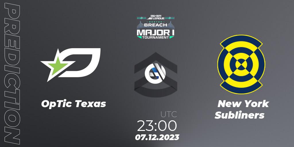 OpTic Texas vs New York Subliners: Match Prediction. 08.12.23, Call of Duty, Call of Duty League 2024: Stage 1 Major Qualifiers