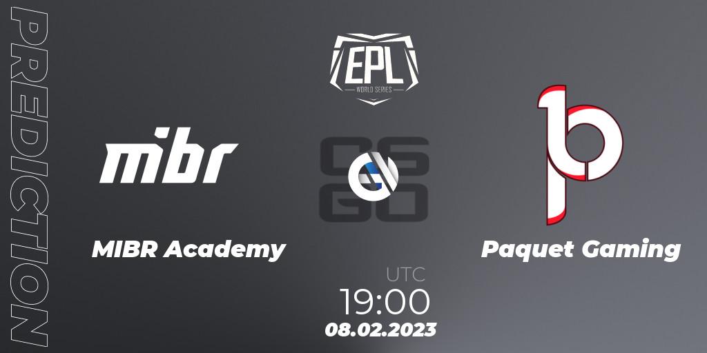 MIBR Academy vs Paquetá Gaming: Match Prediction. 09.02.23, CS2 (CS:GO), EPL World Series: Americas Season 2