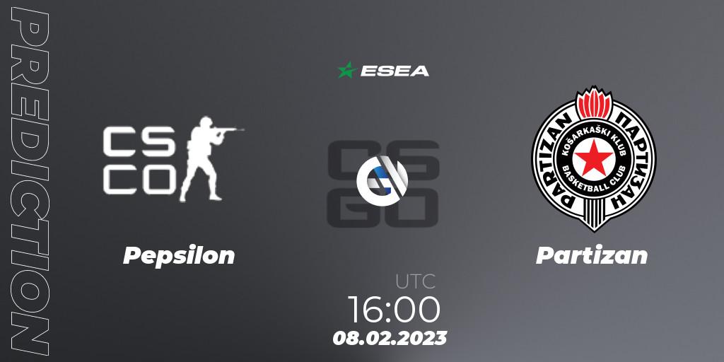 Pepsilon vs Partizan: Match Prediction. 08.02.23, CS2 (CS:GO), ESEA Season 44: Advanced Division - Europe
