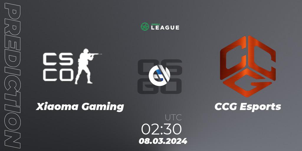 Xiaoma Gaming vs CCG Esports: Match Prediction. 08.03.2024 at 02:30, Counter-Strike (CS2), ESEA Season 48: Advanced Division - North America