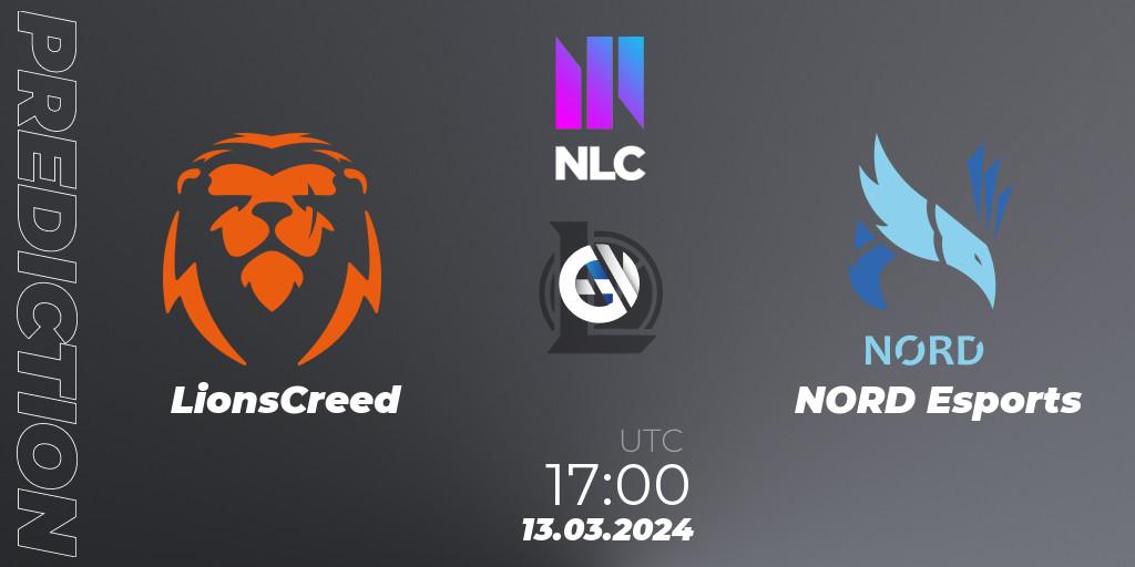 LionsCreed vs NORD Esports: Match Prediction. 13.03.24, LoL, NLC 1st Division Spring 2024