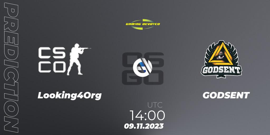 Looking4Org vs GODSENT: Match Prediction. 09.11.23, CS2 (CS:GO), Gaming Devoted Become The Best