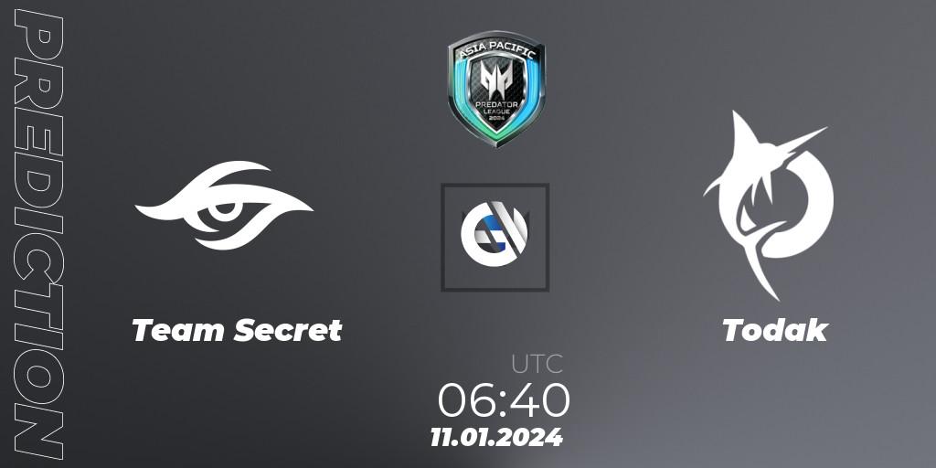Team Secret vs Todak: Match Prediction. 11.01.24, VALORANT, Asia Pacific Predator League 2024