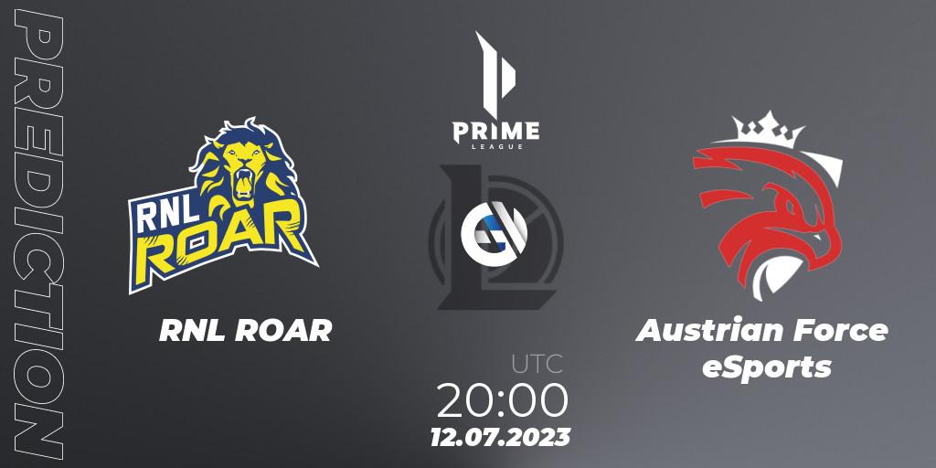 RNL ROAR vs Austrian Force eSports: Match Prediction. 12.07.2023 at 20:00, LoL, Prime League 2nd Division Summer 2023
