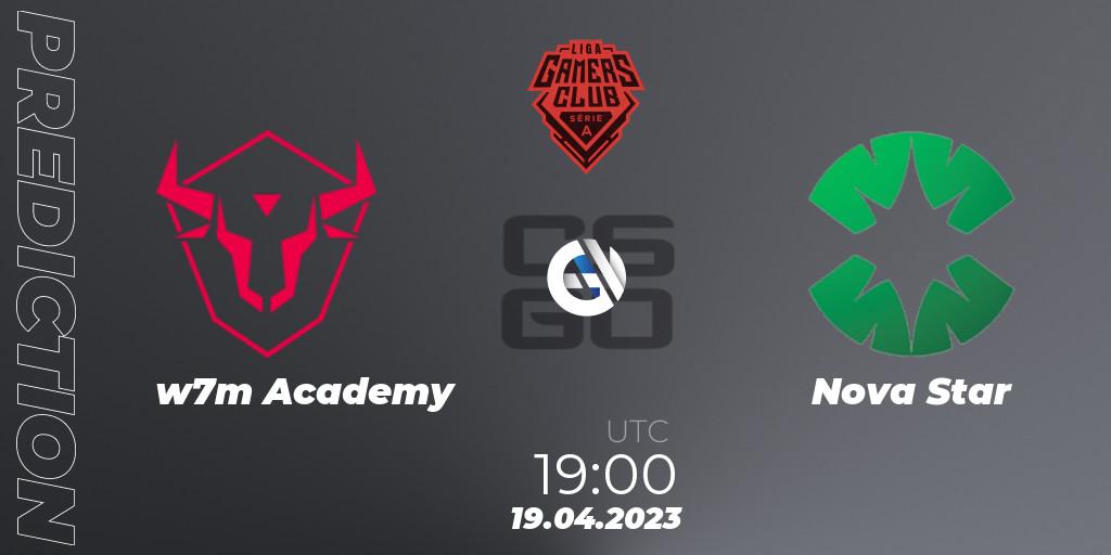 w7m Academy vs Nova Star: Match Prediction. 19.04.23, CS2 (CS:GO), Gamers Club Liga Série A: April 2023