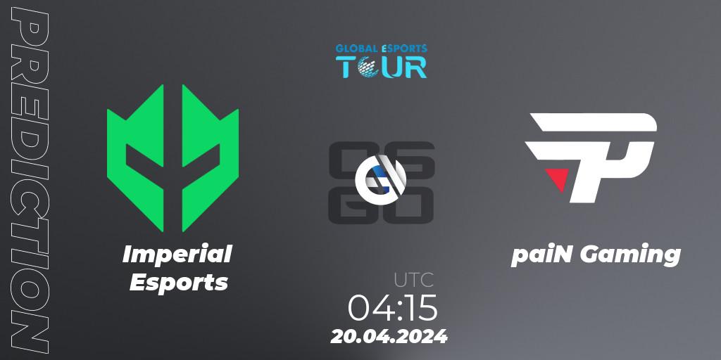 Imperial Esports vs paiN Gaming: Match Prediction. 20.04.24, CS2 (CS:GO), Global Esports Tour Rio de Janeiro 2024