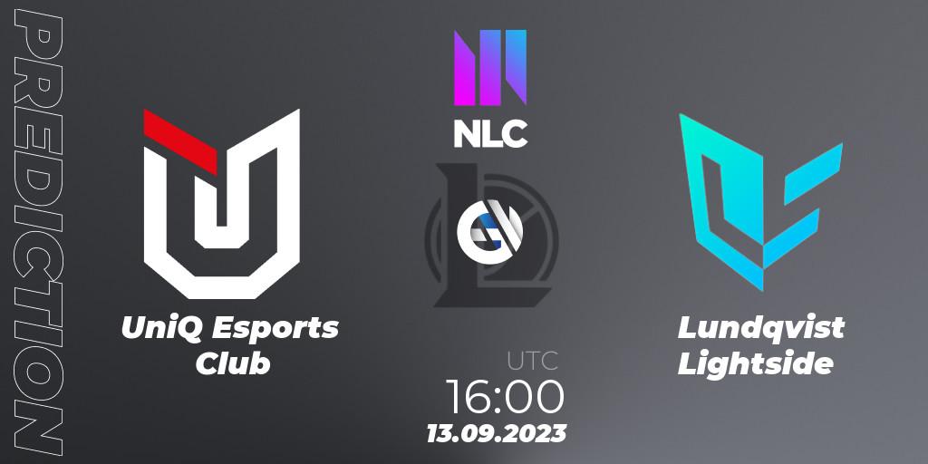 UniQ Esports Club vs Lundqvist Lightside: Match Prediction. 13.09.23, LoL, NLC Division 1 2024 Promotion
