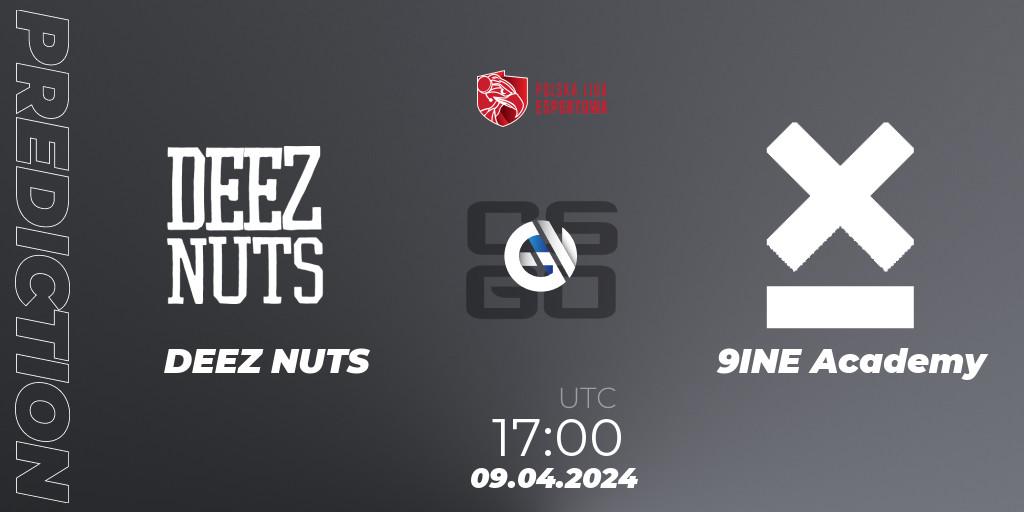 DEEZ NUTS vs 9INE Academy: Match Prediction. 09.04.24, CS2 (CS:GO), Polska Liga Esportowa 2024: Split #1