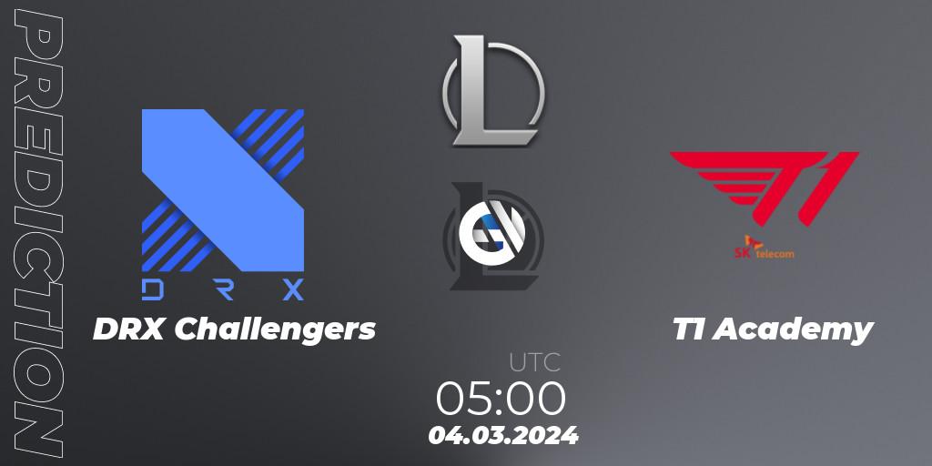 DRX Challengers vs T1 Academy: Match Prediction. 04.03.24, LoL, LCK Challengers League 2024 Spring - Group Stage