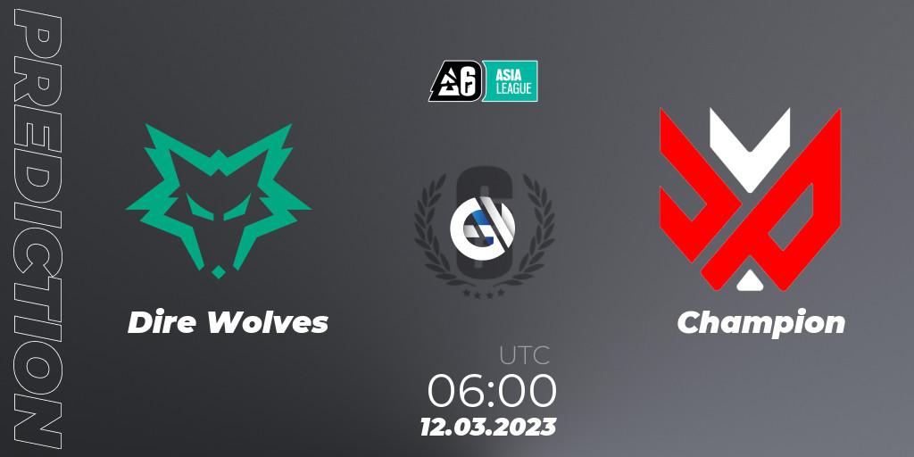 Dire Wolves vs Champion: Match Prediction. 12.03.2023 at 08:30, Rainbow Six, SEA League 2023 - Stage 1