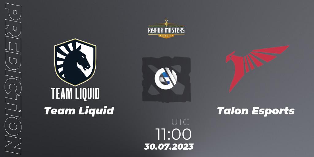 Team Liquid vs Talon Esports: Match Prediction. 30.07.23, Dota 2, Riyadh Masters 2023