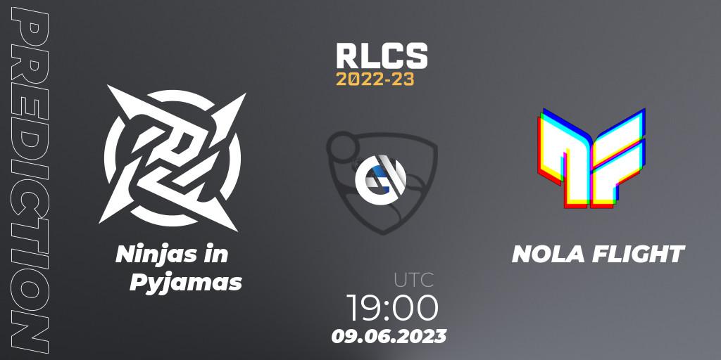 Ninjas in Pyjamas vs NOLA FLIGHT: Match Prediction. 09.06.23, Rocket League, RLCS 2022-23 - Spring: South America Regional 3 - Spring Invitational