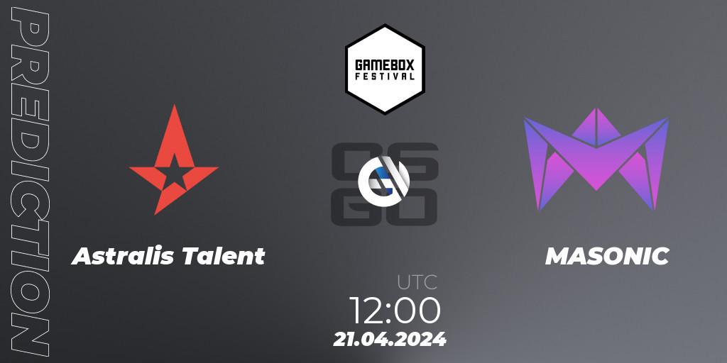 Astralis Talent vs MASONIC: Match Prediction. 21.04.24, CS2 (CS:GO), Gamebox 2024