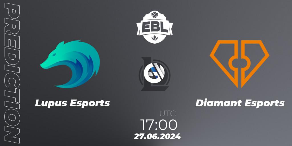 Lupus Esports vs Diamant Esports: Match Prediction. 27.06.2024 at 17:00, LoL, Esports Balkan League Season 15