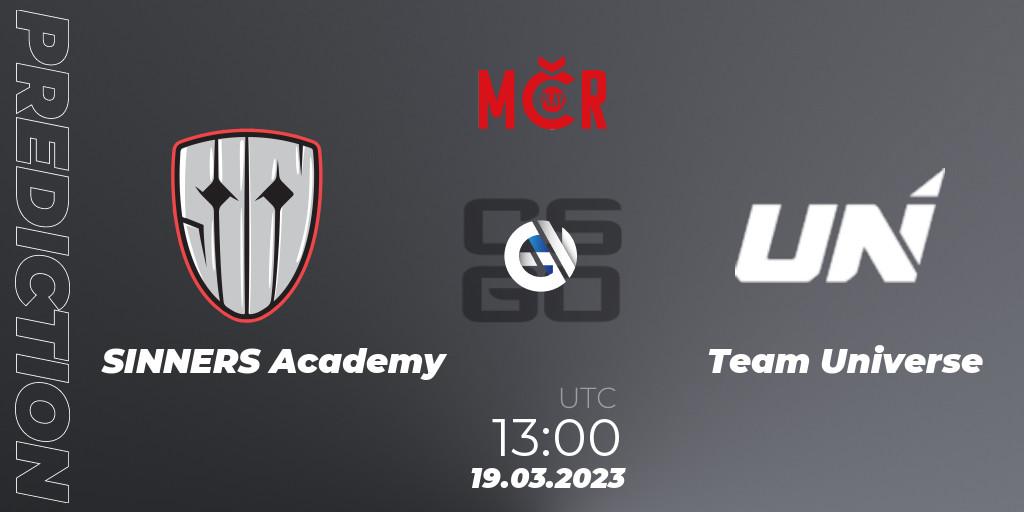 SINNERS Academy vs Team Universe: Match Prediction. 19.03.23, CS2 (CS:GO), Tipsport Cup Prague Spring 2023: Closed Qualifier