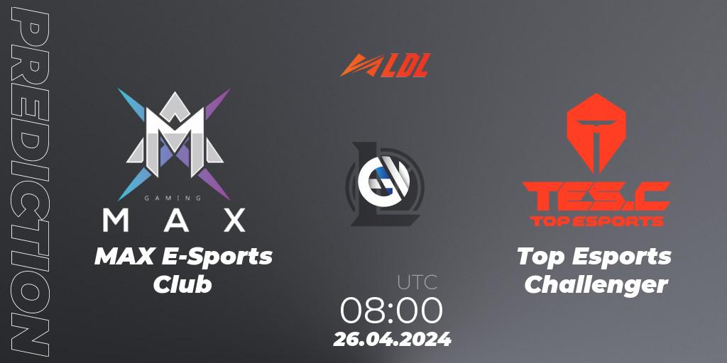 MAX E-Sports Club vs Top Esports Challenger: Match Prediction. 26.04.24, LoL, LDL 2024 - Stage 2