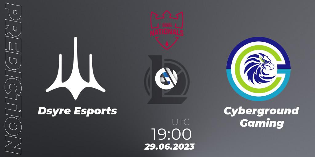 Dsyre Esports vs Cyberground Gaming: Match Prediction. 29.06.2023 at 19:00, LoL, PG Nationals Summer 2023