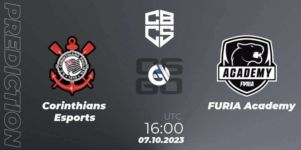 Corinthians Esports vs FURIA Academy: Match Prediction. 07.10.2023 at 16:00, Counter-Strike (CS2), CBCS 2023 Season 3: Open Qualifier #1