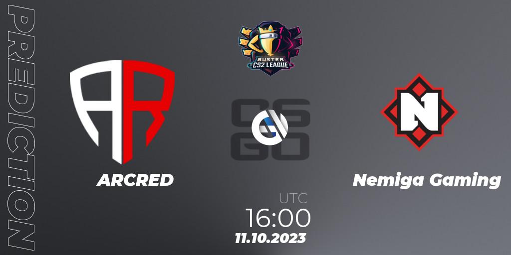 ARCRED vs Nemiga Gaming: Match Prediction. 11.10.2023 at 13:00, Counter-Strike (CS2), Buster CS2 League