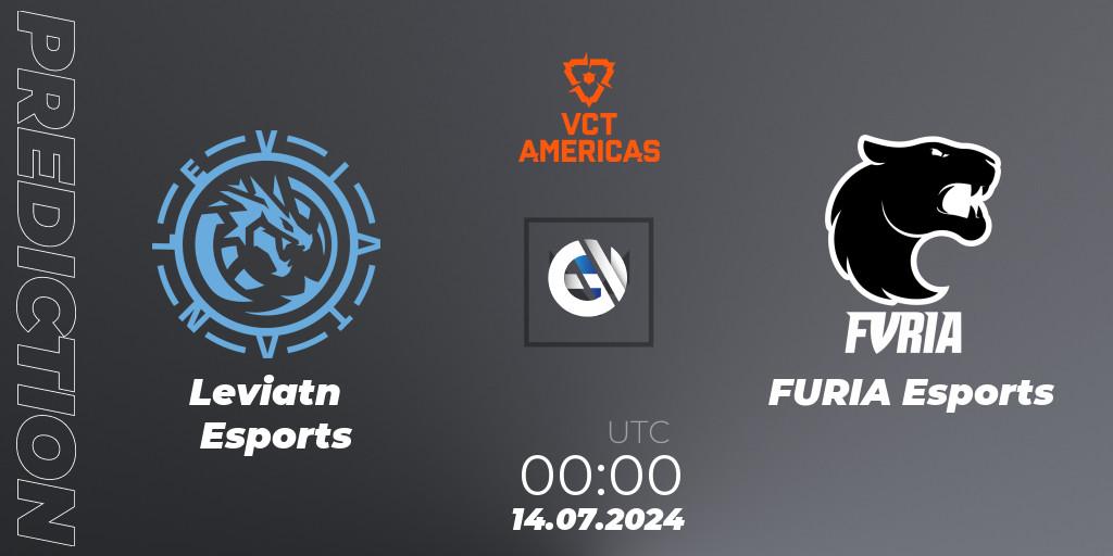 Leviatán Esports vs FURIA Esports: Match Prediction. 14.07.2024 at 00:00, VALORANT, VALORANT Champions Tour 2024: Americas League - Stage 2 - Group Stage