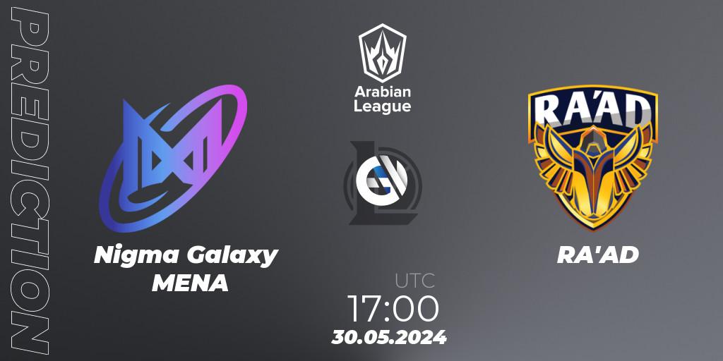 Nigma Galaxy MENA vs RA'AD: Match Prediction. 30.05.2024 at 17:00, LoL, Arabian League Summer 2024