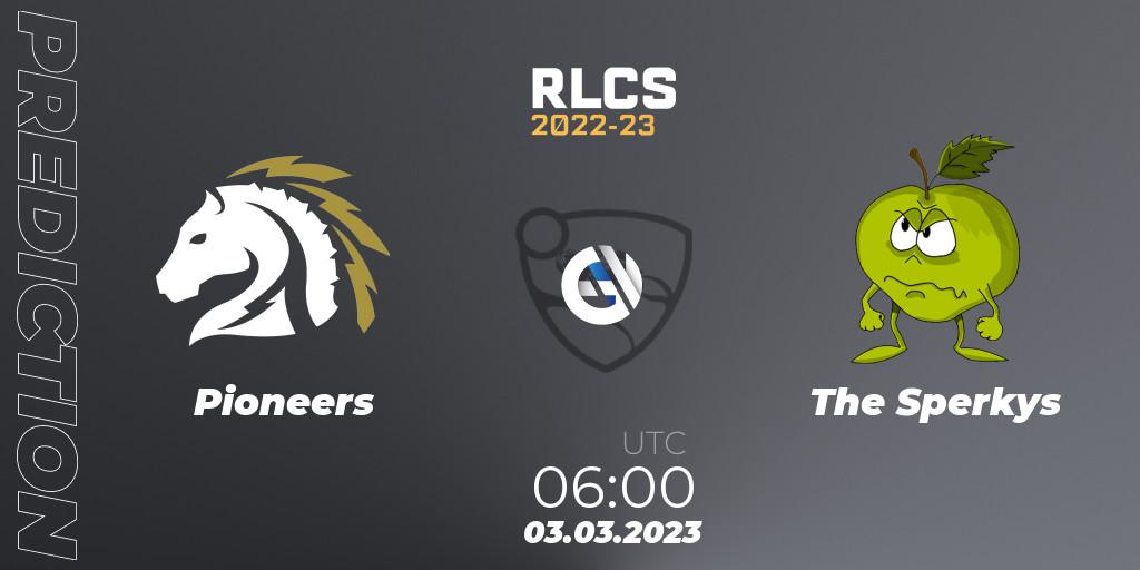 Pioneers vs The Sperkys: Match Prediction. 03.03.2023 at 06:00, Rocket League, RLCS 2022-23 - Winter: Oceania Regional 3 - Winter Invitational